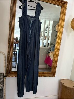SHEIN Dark Blue Denim Overall Jumpsuit